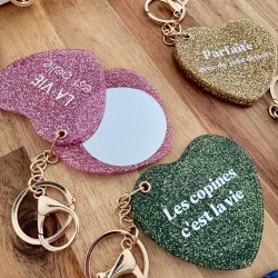 PORTES CLÉS PAILLETTES MIROIR