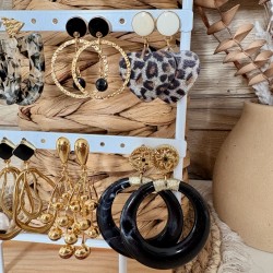 BOUCLES NOIRES& DORÉES