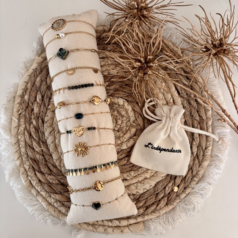 BRACELETS THEME VERT&DORÉ