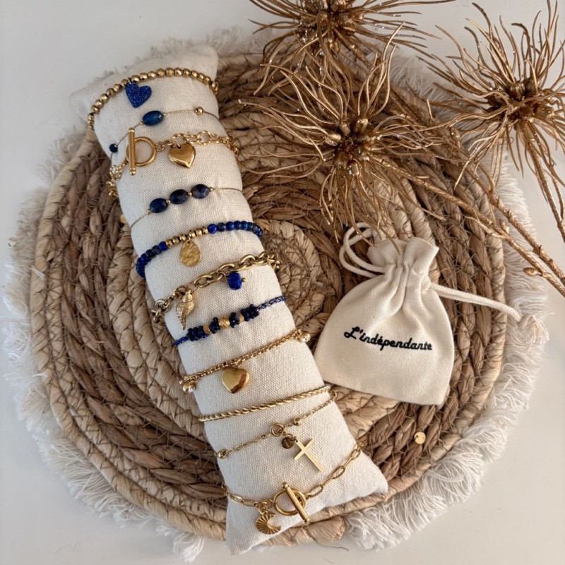 BRACELETS/  BLEU & DORÉ