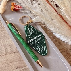 DUO STYLO+PORTE CLÉ PAILLETTES