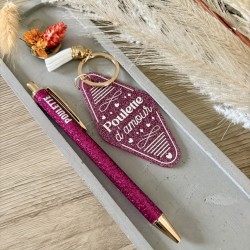 DUO STYLO+PORTE CLÉ PAILLETTES