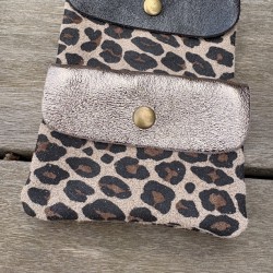 PORTE MONNAIE CUIR LEOPARD