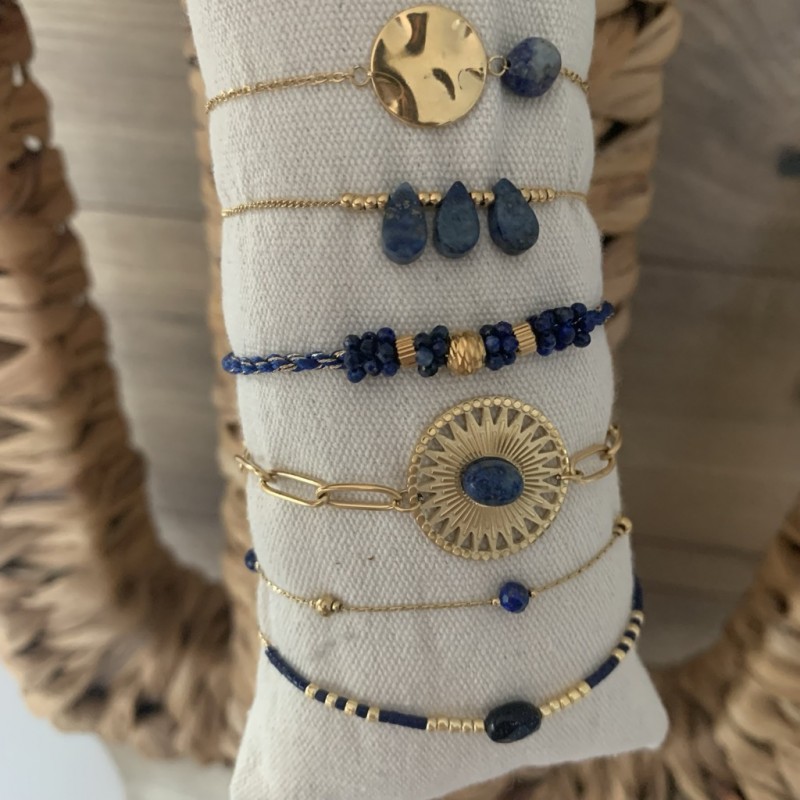 BRACELETS/  BLEU & DORÉ