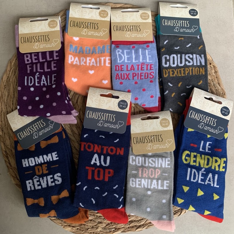 CHAUSSETTES A MESSAGE "SPECIAL FAMILLE"