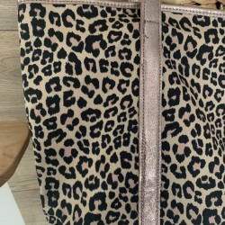 CABAS LEOPARD TISSUS & CUIR