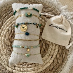 BRACELETS "VERT&DORÉ"