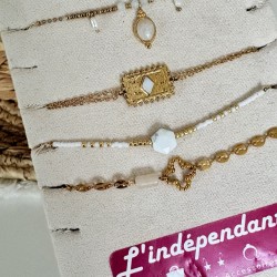BRACELETS thème Blanc & Doré