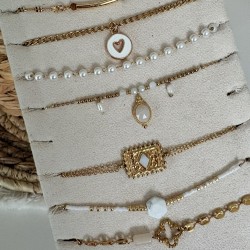BRACELETS thème Blanc & Doré