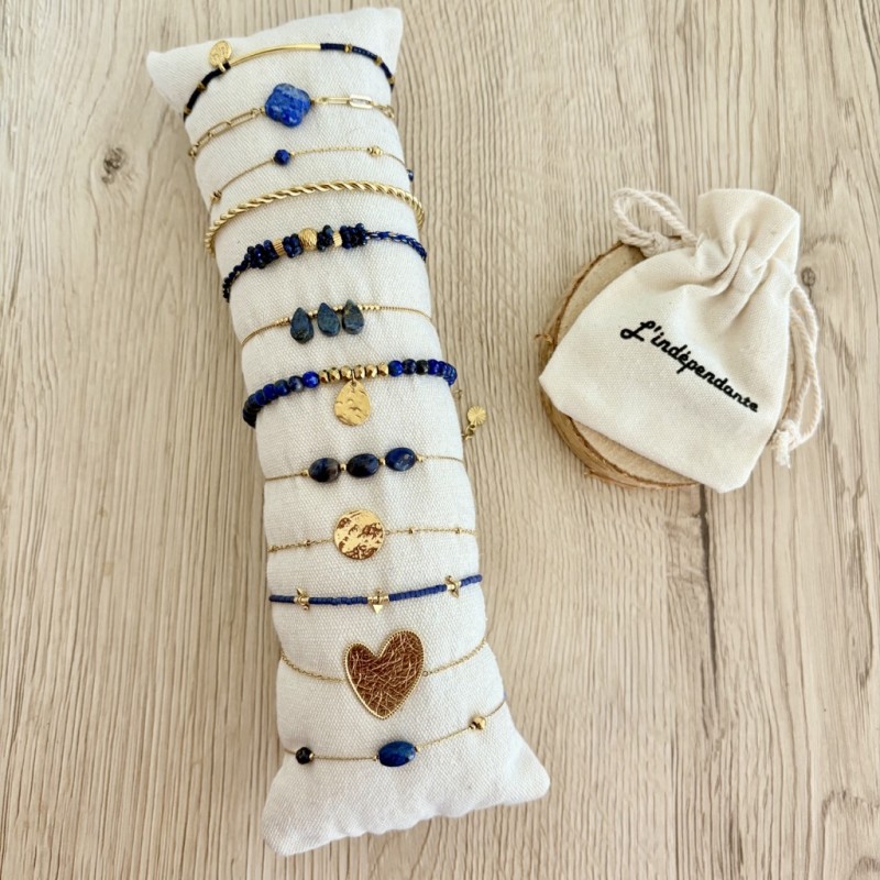BRACELETS/ BLEU & DORÉ