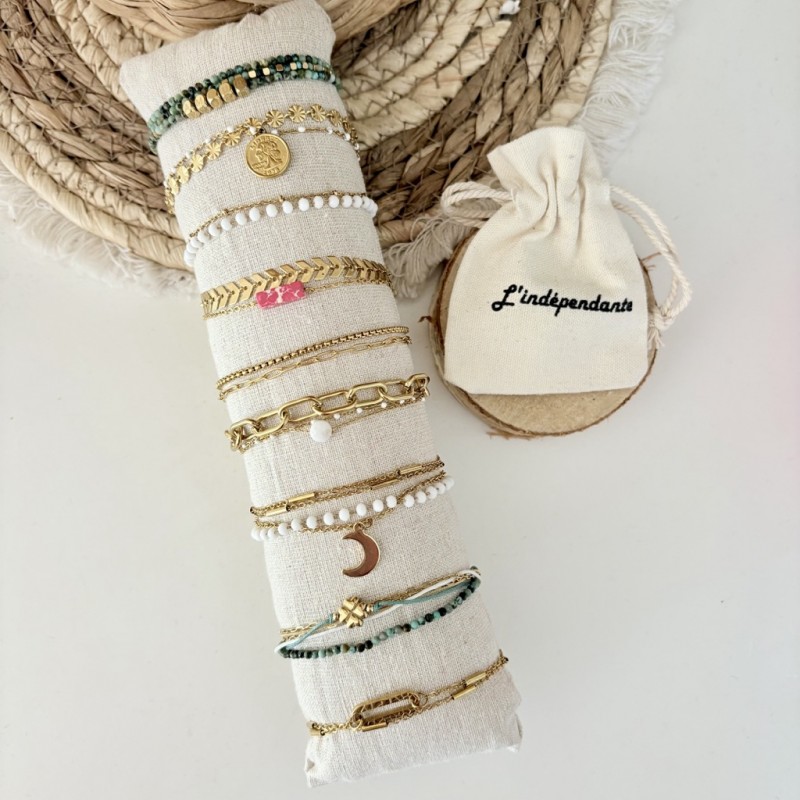 BRACELETS DOUBLE RANGS/DORÉ