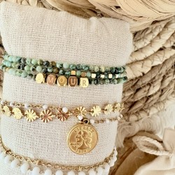 BRACELETS DOUBLE RANGS/DORÉ