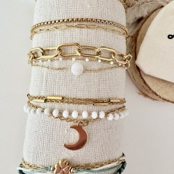 BRACELETS DOUBLE RANGS/DORÉ