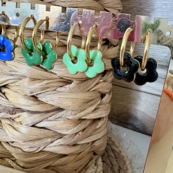 BOUCLES FLOWERS ACIER COLORÉ