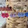 BOUCLES FLOWERS ACIER COLORÉ