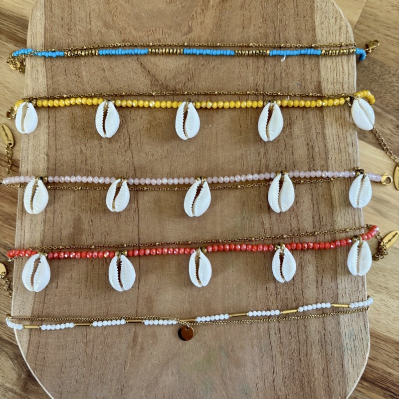 BRACELETS CHEVILLES DOUBLE RANGS