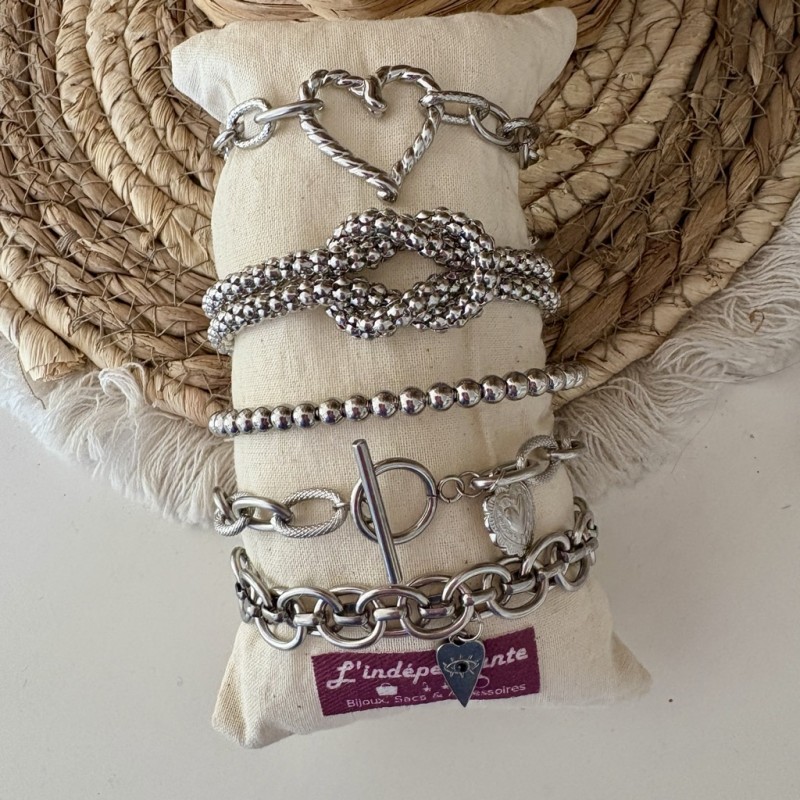 BRACELETS GROSSES MAILLES ARGENTÉS