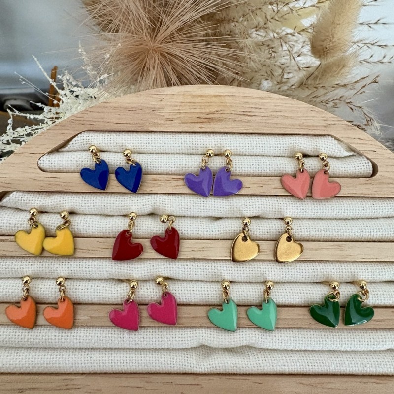 BOUCLES COEURS COLORÉS