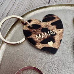 PORTES CLÉS CUIR MAMAN