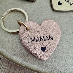 PORTES CLÉS CUIR MAMAN