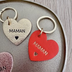 PORTES CLÉS CUIR MAMAN