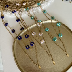 COLLIER DOUBLE FLOWERS