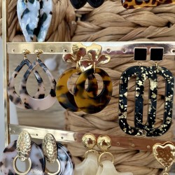 BOUCLES RESINE & DORÉ À CHOISIR