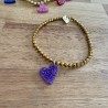 BRACELETS HEMATITE & COEUR PAILLETTES