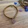 BRACELETS HEMATITE & COEUR PAILLETTES