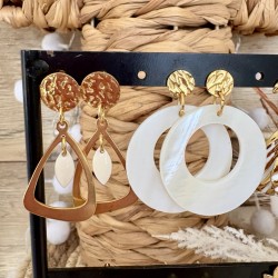 BOUCLES D'OREILLES THEME BLANC&DORÉ