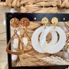 BOUCLES D'OREILLES THEME BLANC&DORÉ
