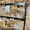 BOUCLES D'OREILLES THEME BLANC&DORÉ
