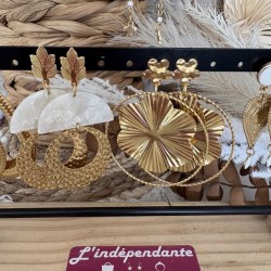 BOUCLES D'OREILLES THEME BLANC&DORÉ