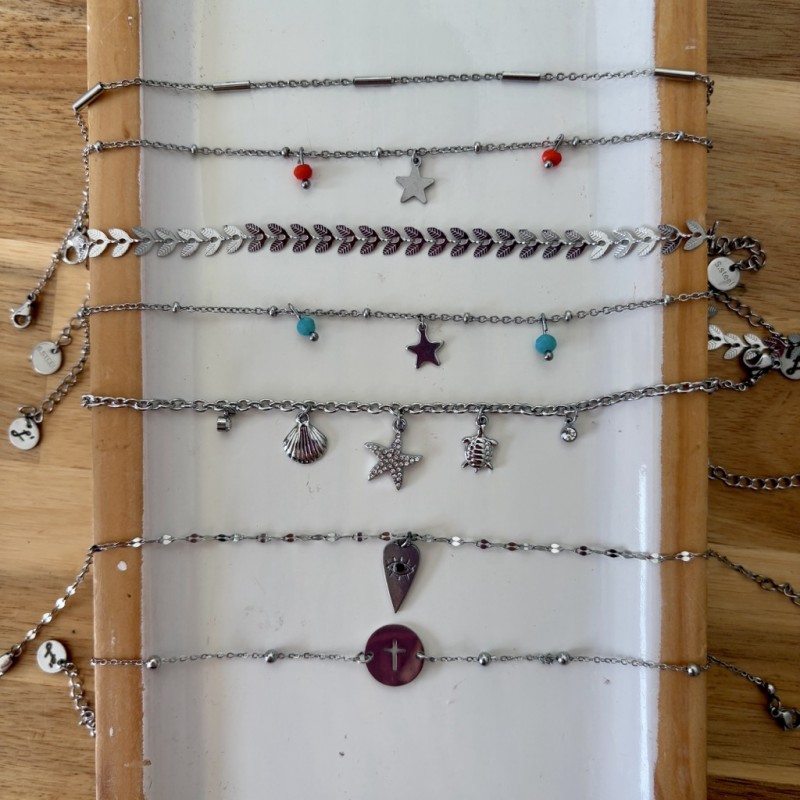 BRACELET CHEVILLE/ ARGENTÉ