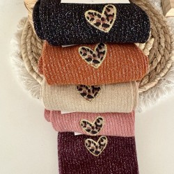 CHAUSSETTES COEUR LEOPARD