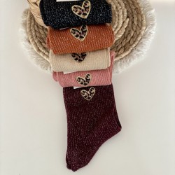 CHAUSSETTES COEUR LEOPARD