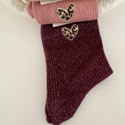 CHAUSSETTES COEUR LEOPARD