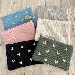 POCHETTE VELOURS COEURS