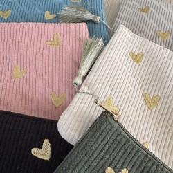POCHETTE VELOURS COEURS