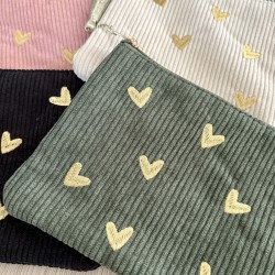 POCHETTE VELOURS COEURS