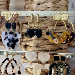 BOUCLES RESINE & DORÉ À CHOISIR