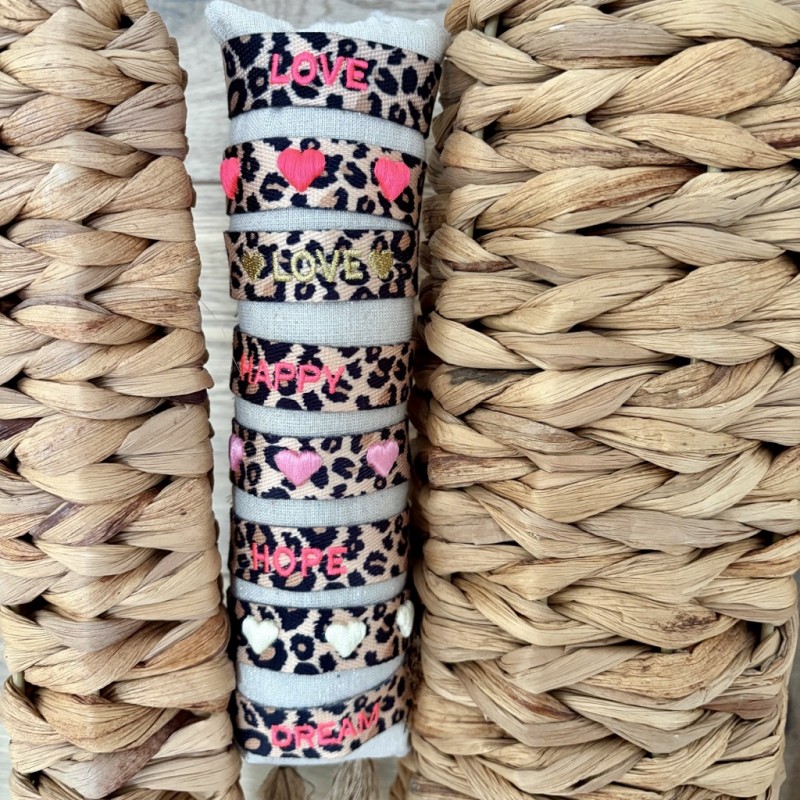 BRACELETS LEOPARD TISSÉS