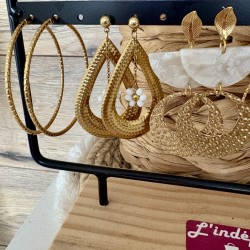 BOUCLES D'OREILLES THEME BLANC&DORÉ