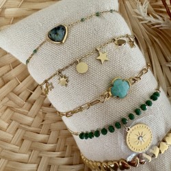 BRACELETS THEME VERT&DORÉ