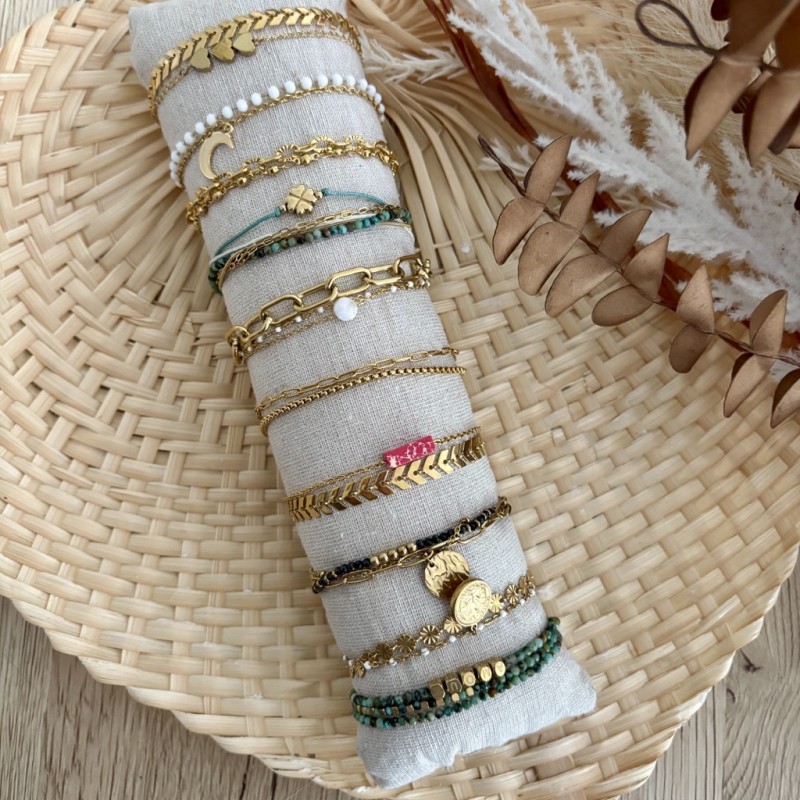 BRACELETS DOUBLE RANGS/DORÉ