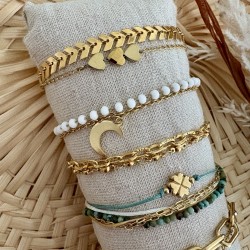 BRACELETS DOUBLE RANGS/DORÉ