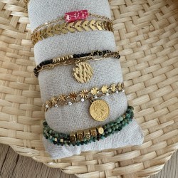 BRACELETS DOUBLE RANGS/DORÉ