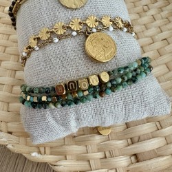 BRACELETS DOUBLE RANGS/DORÉ