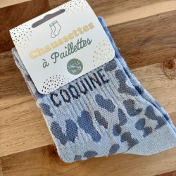 CHAUSSETTES A PAILLETTES leopard