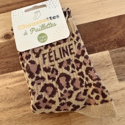 CHAUSSETTES A PAILLETTES leopard